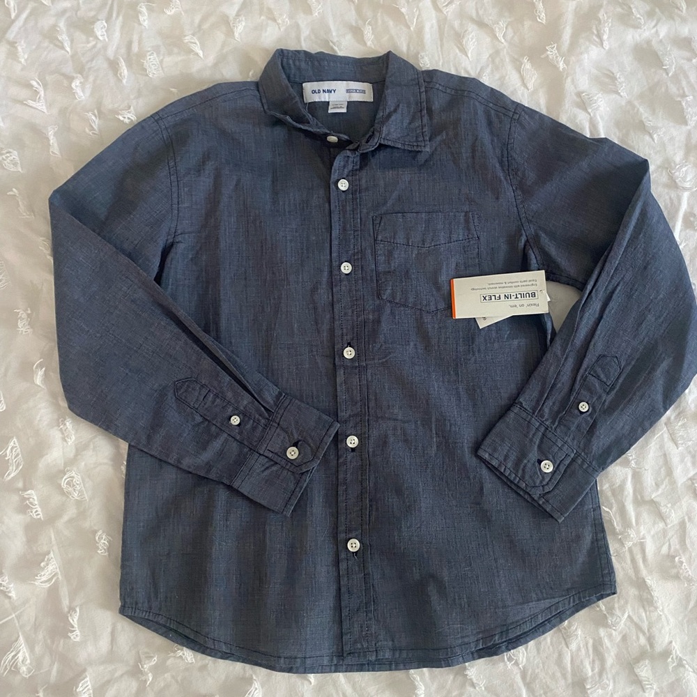 Old Navy Chambray Button Down Shirt, Boys Size L (10-12)